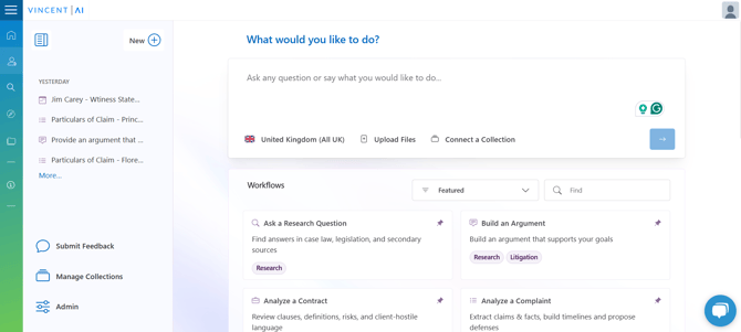 Image of the Vincent Landing Page